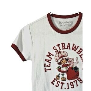Strawberry Shortcake Baby Tee Small Cropped Kidcore Cartoon Coquette Soft Girl